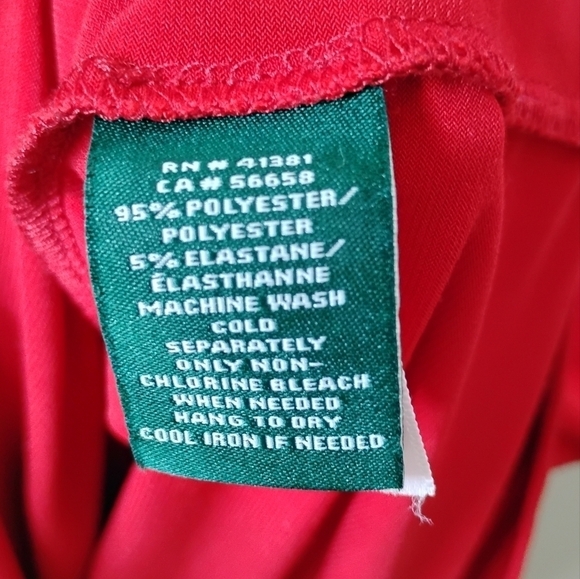 Lauren Ralph Lauren Red Cold Shoulder Cocktail Sheath Dress Size 16 Evening - Picture 8 of 8